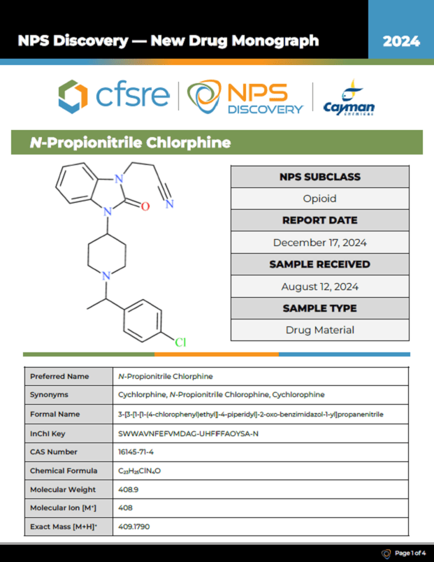 <p>​New Drug Monograph: N-Propionitrile Chlorphine<br></p>